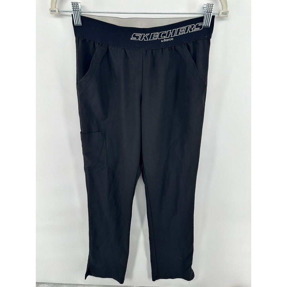 Skechers By Barco Scrubs Pants XXS Black Workwear Stretch Pullon Medical-EUC